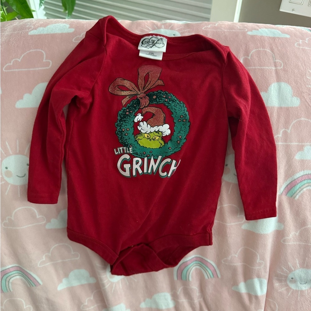 Little Grinch Red Kids Shirt